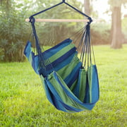 Mymisisa Portable Hammock Hanging Rope Chair Garden Indoor Swing Seat with 2 Pillows