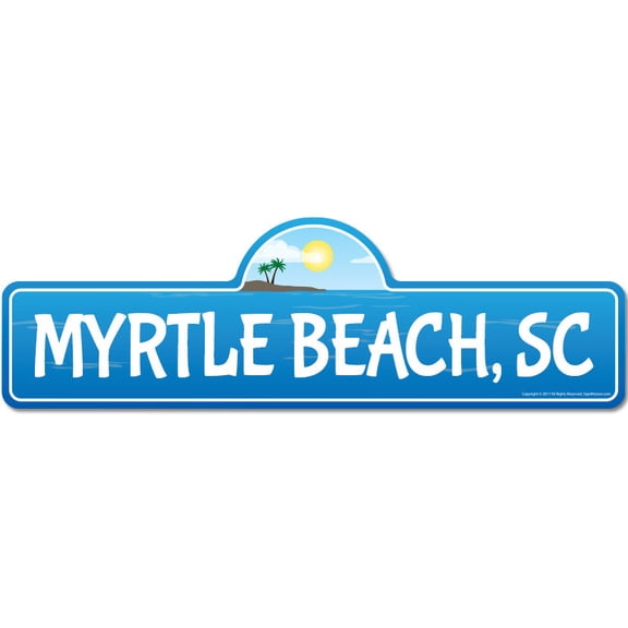 Myrtle SC South Carolina Beach Street Sign | Indoor/Outdoor | Surfer Ocean Lover Décor For Beach House Garages Living Rooms Bedroom | Signmission Personalized Gift