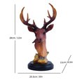 thumbnail image 2 of Wzzjkit Figurine de Cerf pour Attraction de Richesse Bureau Résine, 2 of 5