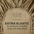 thumbnail image 5 of CGK Linens Hotel Luxury Single Fitted Sheet Only - Full Size Wrinkle-Resistant Bottom Sheet, Fits Mattress Up To 16", Beige, 5 of 7