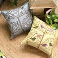 thumbnail image 5 of The HomeCentric Pillow Covers, Grey Designer Toss Pillow Covers Pack of 2, 16x16 inch (40x40 cm) Silk Pillow Covers, Birds, Pigeon, Sequins Embellished, Pillows Cover&nbsp; - Silver Pigeons, 5 of 12