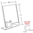 thumbnail image 2 of Clear Acrylic Angled L-Shape Sign Holder Frame with Slant Back Design and Attached Tri-Fold Brochure Holder Pocket, Frame Size: 8.5" W x 11" H, 10-Pack, 2 of 2