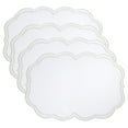 thumbnail image 5 of Saro Lifestyle Embroidered Polka Dot Placemat w/ Scallop Edge (Set of 4) Set of 4 - Silver, 5 of 5