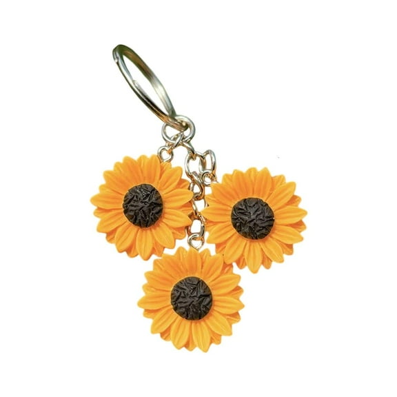 Lerpwige Decorative Sunflower Resin Keychain Ideal For Gifts And Accessories