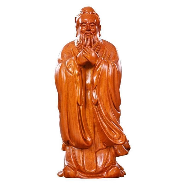 Rosewood carved Confucius figurine, a statue of Confucius, a Mid-Autumn Festival gift, a Teachers' Day gift from Confucius School, a mahogany gift.
