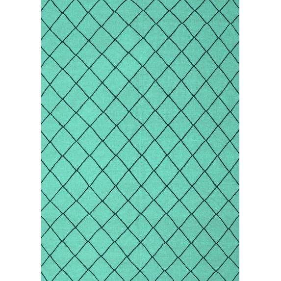 Ahgly Company Indoor Rectangle Solid Turquoise Blue Modern Area Rugs, 8' x 12'