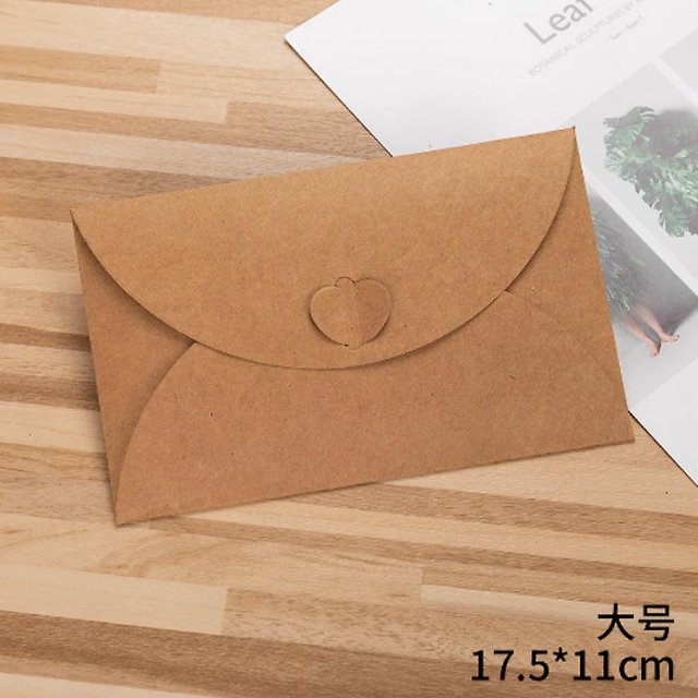 20pcs Heart Buckle Kraft Paper Envelope For Gift Card, Wedding Invitation Envelopes Photo Envelopes zhangyuxiang LED