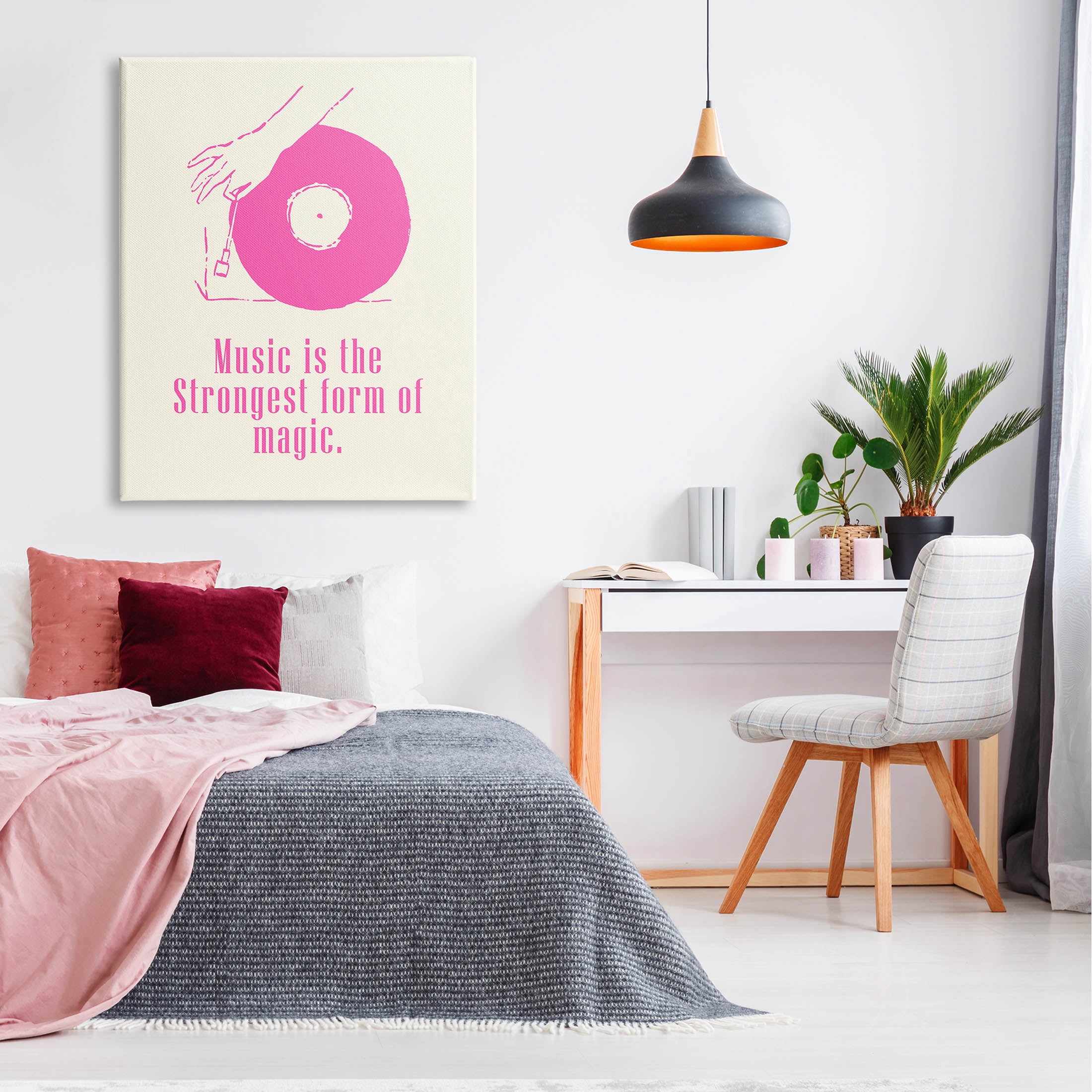Music Strongest Form Of Magic Phrase Inspirational Graphic Art Gallery Wrapped Canvas Print Wall Art