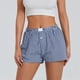 thumbnail image 2 of Pantalones cortos de pijama a cuadros para mujer, con botones, elásticos, de cintura alta, estilo vintage, para verano, 2024, informales, sueltos y rectos, 2 of 5