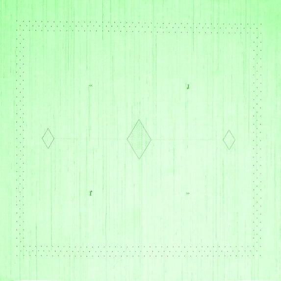 Ahgly Company Machine Washable Indoor Square Solid Emerald Green Modern Area Rugs, 8' Square