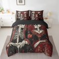 thumbnail image 2 of 7Pcs Skull Lover King Comforter Set,Romantic Love Wedding Bedding Sets,Gothic Crown Floral Skull Skeleton Bed In A Bag,Couple Valentine'S Day Gifts Quilt with Flat Fitted Sheet, 2 of 5
