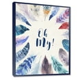 thumbnail image 3 of Designart 'Vital Blue Feathers Oh My' Bohemian & Eclectic Framed Canvas Wall Art Print, 3 of 4