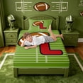 thumbnail image 4 of meiyoeat Footballs Ball Games Twin Sheet Sets For Boys,Cartoon Rugby Monogrammed L Print Bedding For Kids,3 Pieces, 4 of 6