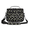 thumbnail image 2 of Daisy Pioneer Flower Black Pattern Insulated Lunch Box for Women Men, Medium Leakproof Cooler Bag with Adjustable Strap, 10"x6.7"x8", 2 of 6