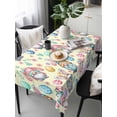 thumbnail image 2 of Easter Gnomes Eggs Rectangle Tablecloth, Bunny Ears Spring Flowers Country Yellow Waterproof & StainResistant Tablecloth, Washable Oil-proof Table Cover for Dining/Party/Wedding/Buffet 54x108 In, 2 of 9