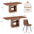 thumbnail image 3 of StnTalk Small Space Dining Table Set for 4, 59"-71" Expandable Kitchen Table Set, Apartment Dining Room Table with 4 Chairs & Storage, 3 of 10