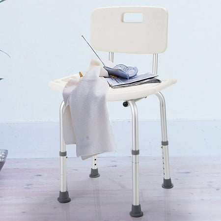 Bath Tub Replacement Shower - Jaxpety White Bath Shower Chair 6 Height Adjustable Medical Bench Bathtub Stool Seat Detachable Backrest