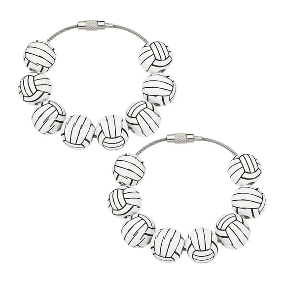 Uxcell 2Pcs Bag Charm, Volleyball Charm Sports Charm Wooden Beads Zipper Clips Anti Theft for Handbag Beach Tote Bag Backpack