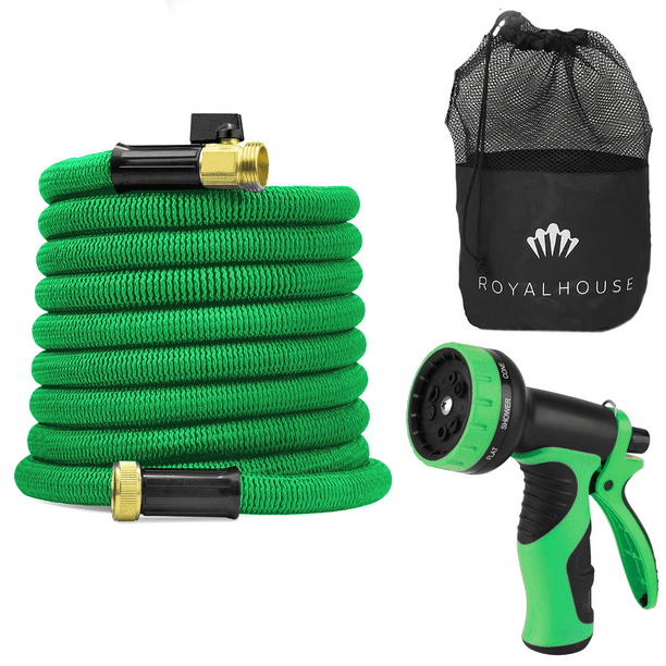 Green Expandable Garden Hose 100ft Water Hose 9 Function Spray Hose