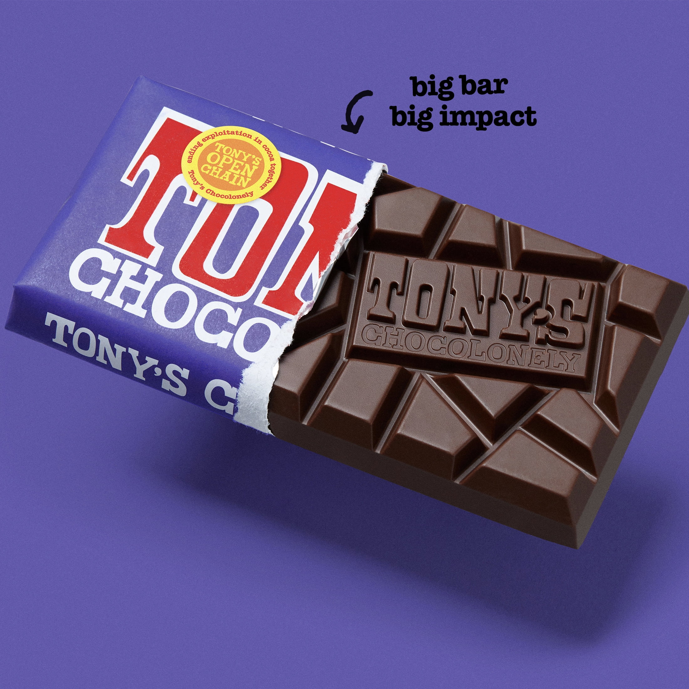 Tony's Chocolonely Dark Milk Chocolate Bar with Pretzel and Toffee, 6.35 oz