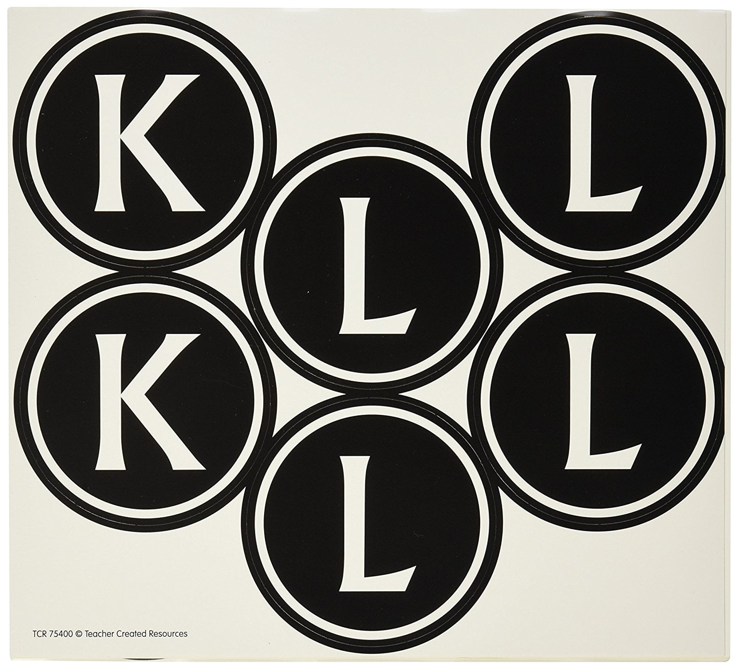 Bold Black & White Circle Letters Teacher Created Resources TCR75400 Big 