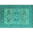 thumbnail image 1 of Ahgly Company Machine Washable Indoor Rectangle Oriental Turquoise Blue Industrial Area Rugs, 5' x 8', 1 of 4