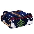 thumbnail image 7 of Home Soft Things Christmas Printed Flannel Fleece Blanket - Blue Christmas Deer - Queen (90" x 90"), 7 of 7