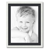 ArtToFrames 22x28" Matted Picture Frame with 18x24" Single Mat Photo Opening Framed in 1.25" Satin White Frame and 2" Black Mat (FWM-3966-22x28)