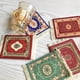 thumbnail image 3 of Mini Posavasos de Tejido Persa con de Alfombra, Tecnología de Decoración para Mesa de Comedor. Rojo, 3 of 8