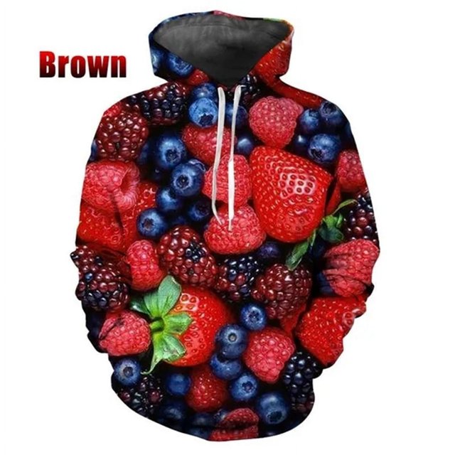 Nouveaux Chandails en Molleton de Mode Automne et Hiver Pull à Capuche Imprimé Fruits 3d Hommes & Femmes Unisexe Mode Cool à Manches Longues
