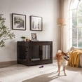 thumbnail image 6 of Utopia Alley 37 Inch Dog Crate Furniture for Medium Small Dog, Wooden Heavy Duty Dog Kennel with Three Doors,Wooden Cage Kennel Furniture Indoor, Espresso, 6 of 12