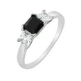 thumbnail image 5 of His Hers Sterling Black Simulated Diamond CZ Bridal Wedding Band Engagement Ring Set Men Women, 5 of 7