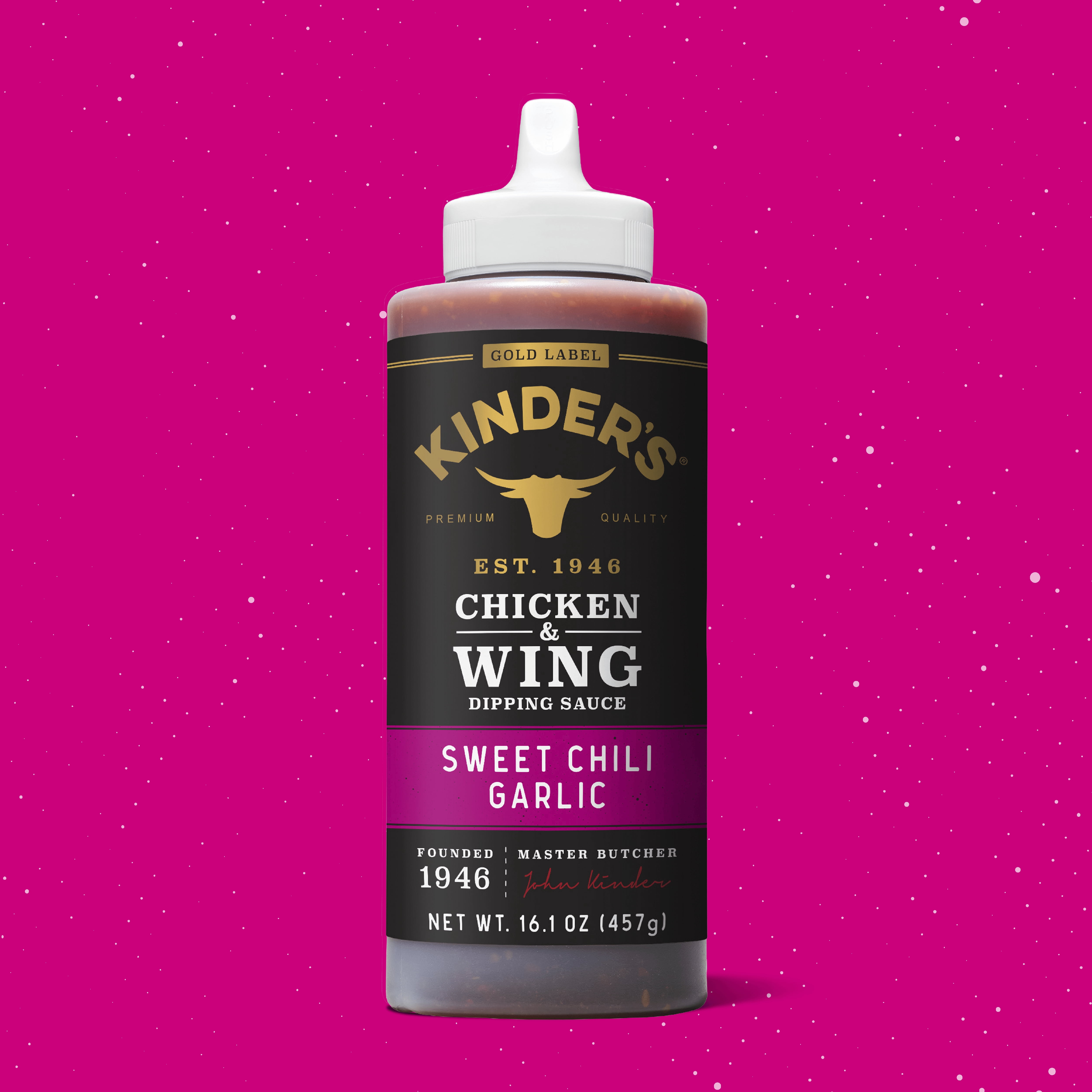 Kinder's Gold Label Sweet Chili Garlic Dipping Sauce for Chicken and Wings, 16.1 oz Bottle