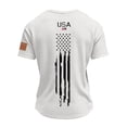 thumbnail image 4 of Hogleaql Men's American Flag Shirt Round Neck 4th Of July Patriotic Tee Top Short Sleeve Independence Day USA Graphic Men's Dressy T Shirt White 3XL, 4 of 4