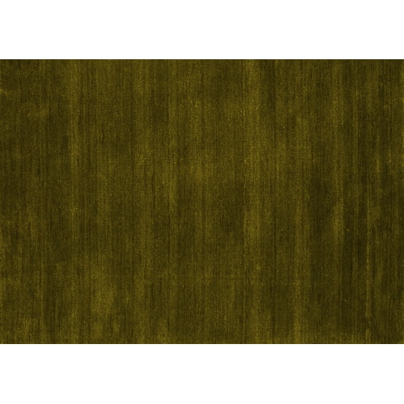 Ahgly Company Machine Washable Indoor Rectangle Abstract Yellow Contemporary Area Rugs, 4' x 6'