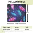 thumbnail image 2 of Neon Feather with Dots Pattern Square Fitted Tablecloth with Elastic Edge,Square Table Cover,Washable Elastic Table Cover for Home Kitchen Party Decor 34"x34", 2 of 6