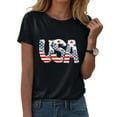 thumbnail image 2 of ORT American Flag Shirts Short Sleeve Women 4th of July Patriotic Tshirt Graphic Tees Casual Short Sleeve Tee Top(Z2-Black,M), 2 of 5
