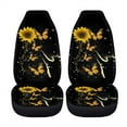 thumbnail image 5 of Xoenoiee Sunflower Butterfly Print Car Seat Cover Auto Accessories Set of 4 Pcs, Car Front Seat Protective Cover + Split Bench Cover Backrest Seat Protector Universal Fit, 5 of 7
