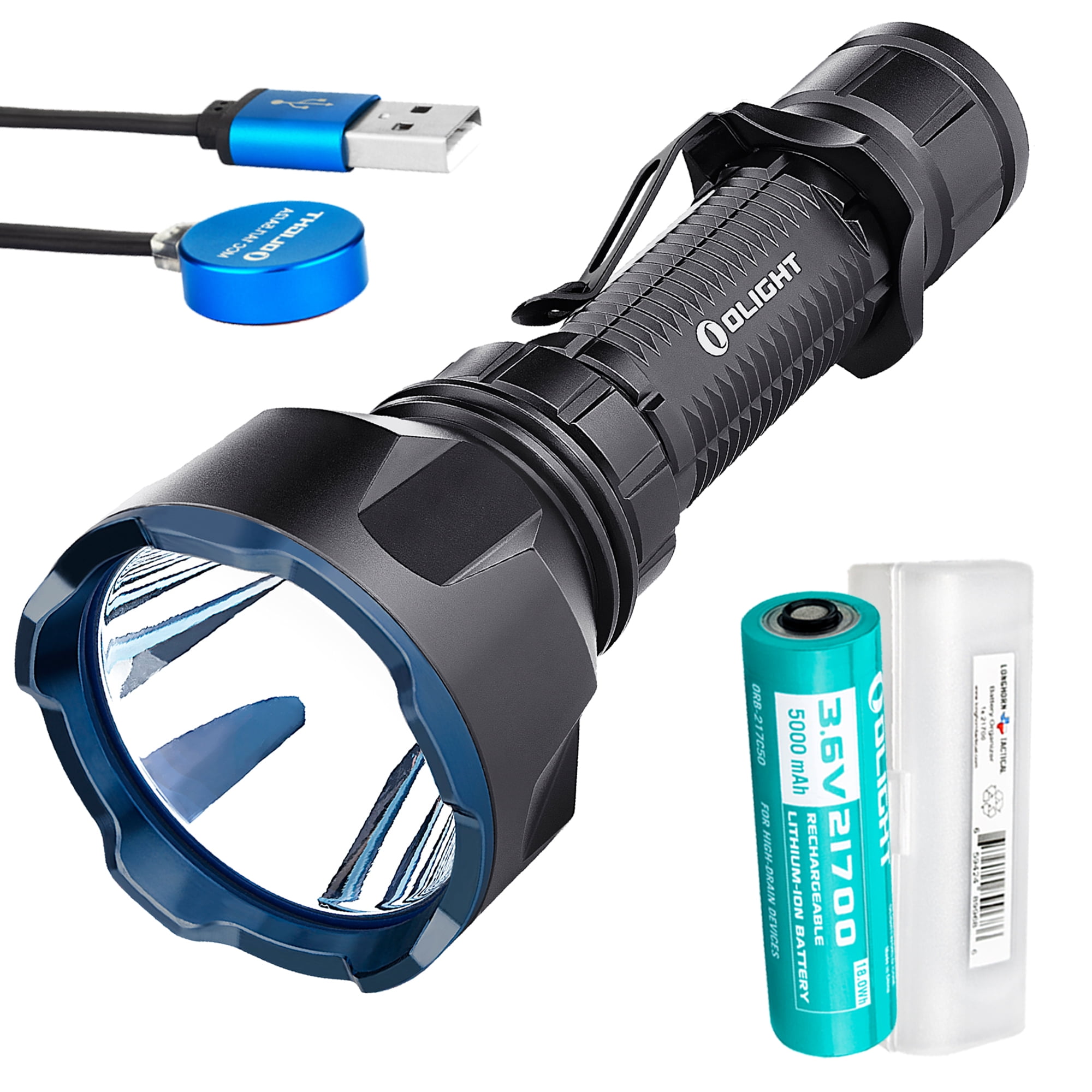 Linterna OLight Warrior X Pro con batería recargable negra (6972378120717)