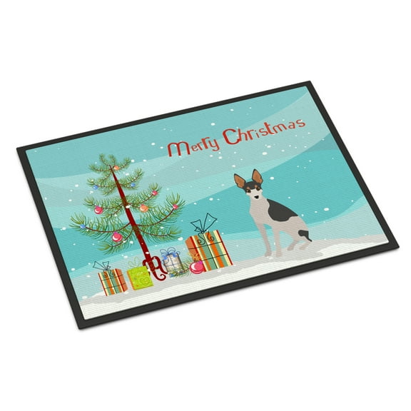 Carolines Treasures CK3502MAT Miniature Fox Terrier 2 Christmas Tree Door Mat Indoor Rug or Outdoor Welcome Mat 18x27