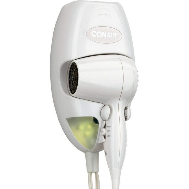 Soporte de pared Conair Mini Turbo de 134 W para secador de pelo con luz nocturna
