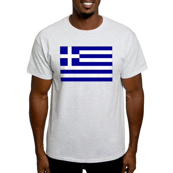 CafePress - Greece Flag Light T Shirt - Men's Classic Graphic T-Shirt