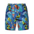 thumbnail image 4 of Lsque Mens Swim Trunks Hawaiian Style Pattern - Bathing Suit Compression Liner - Beach Swim Shorts Swimwear - (S-3XL) - Stretch Quick Dry -Large, 4 of 9