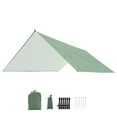 thumbnail image 1 of Tarpaulin, Tarp for Hammock Waterproof with Eyelets, 6 Pegs, 6 Ropes Rain Protection Sun Protection for Ourdoor Camping Multi Way, 1 of 6