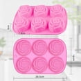 thumbnail image 2 of Molde de silicona para rosas, 3 unidades, 6 cavidades, Delihaniess, 2 of 5