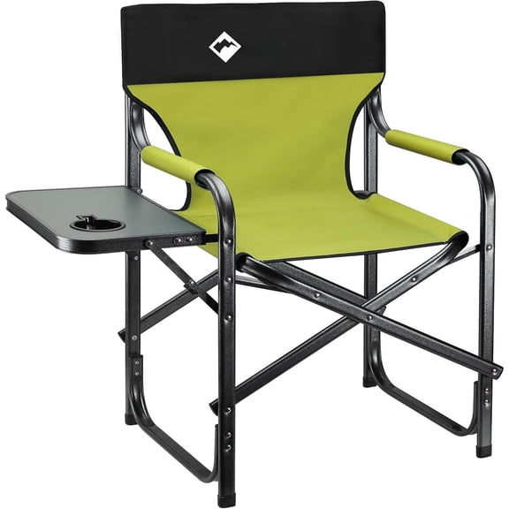 Heavy Duty Directors Chair, Folding Camping Chairs, Portable Foldable Chair, for Camp Tailgating Lawn Picnic Fishing Beach, Supports 350 LBS, Green