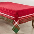 thumbnail image 2 of Saro Lifestyle 2108.M65140B 65 x 140 in. Plaid Christmas Tree Design Cotton Table Topper Tablecloth, Multi Color, 2 of 4