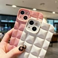 thumbnail image 2 of Compatible with iPhone 13 Pro Max Case for Women Girls,Cute 3D Lafle Plaid Cube Weave Pattern Raised Bumper Corners Case for iPhone 13 Pro Max Soft Matte Silicone Shockproof Case-Elegant White, 2 of 12