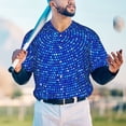 thumbnail image 5 of Rateoe Blue Circles Mosaic Pattern Men’s Baseball Short Sleeve Polo Shirt, Midweight Men's Shirt Golf Shirt Polo Shirts Quick Dry Short-3X-Large, 5 of 7
