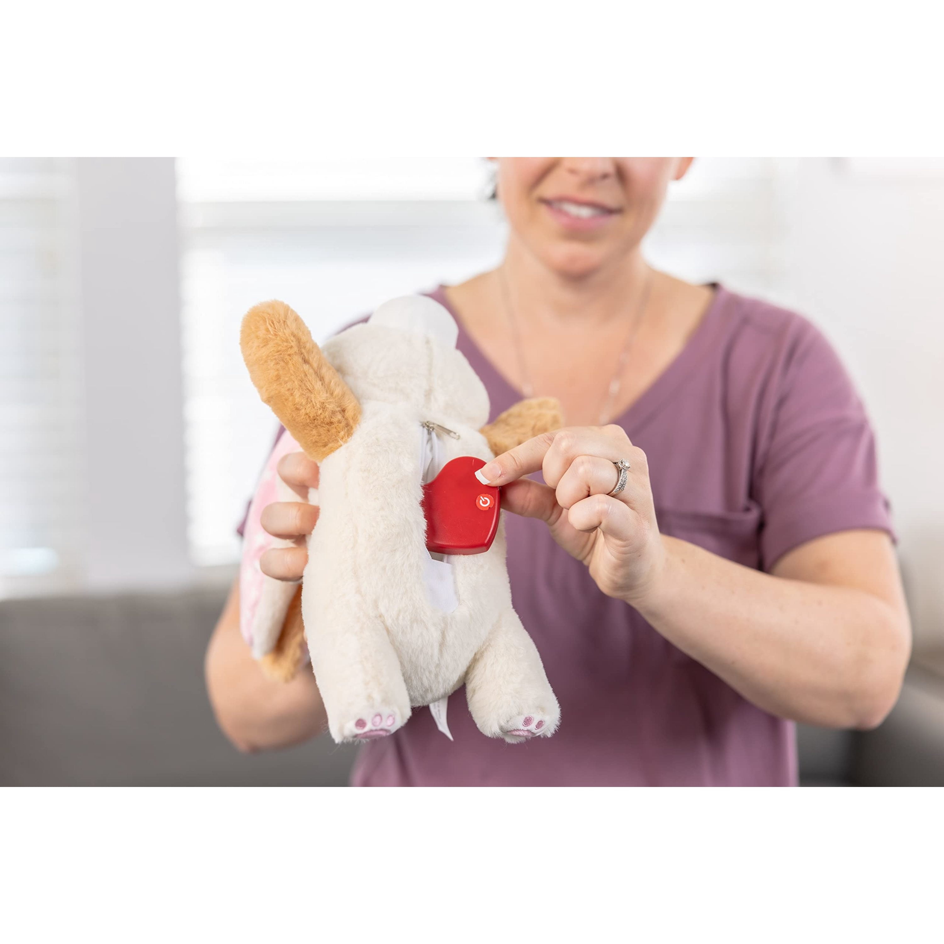 Downtown Pet Supply Hearbeat Comfort Dog Toys, Rabbit Plush Dog Toy